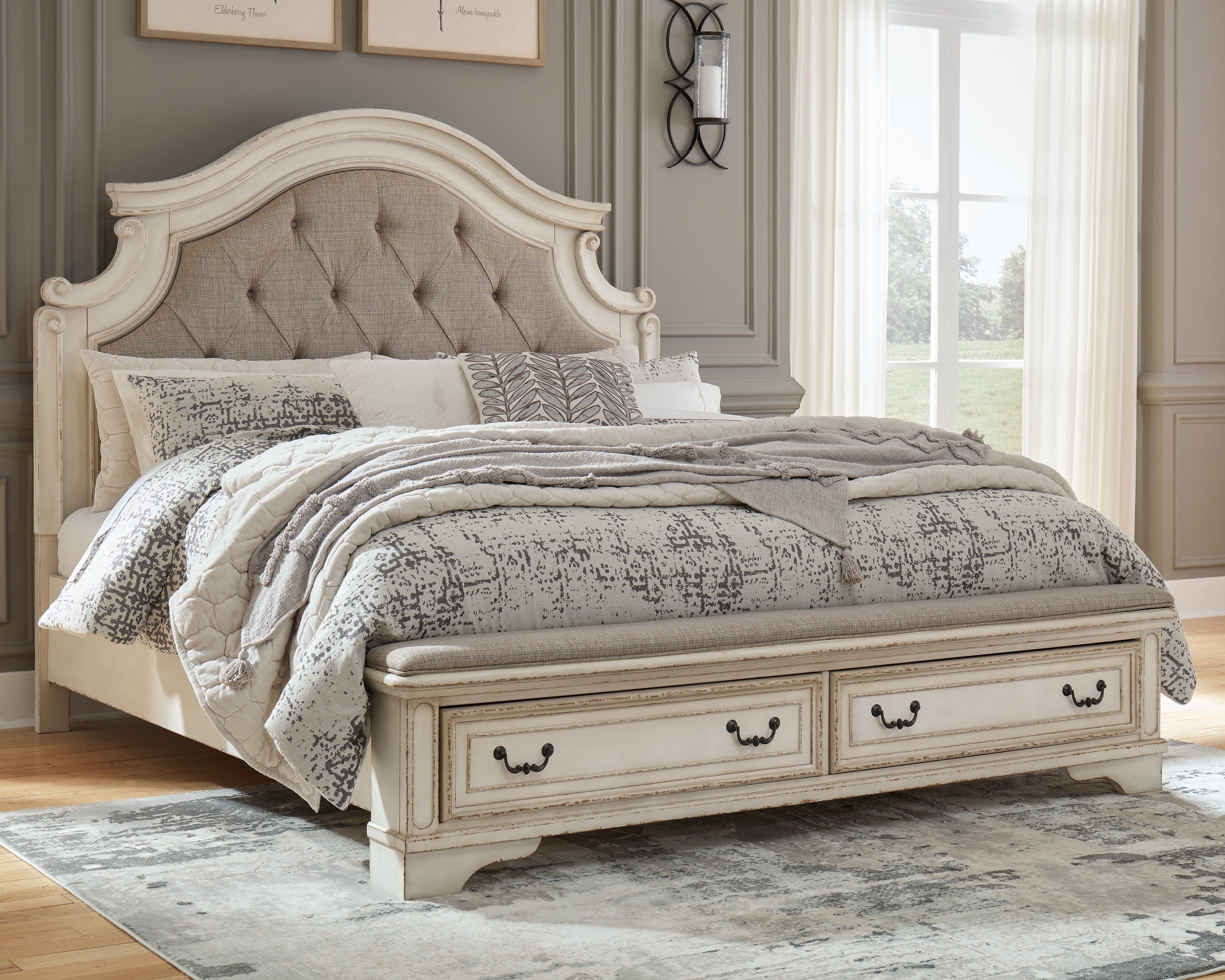 Homestyle Furniture - Ashley Furniture - Realyn King Upholstered Storage Bed - King Upholstered Storage Bed - B743B20