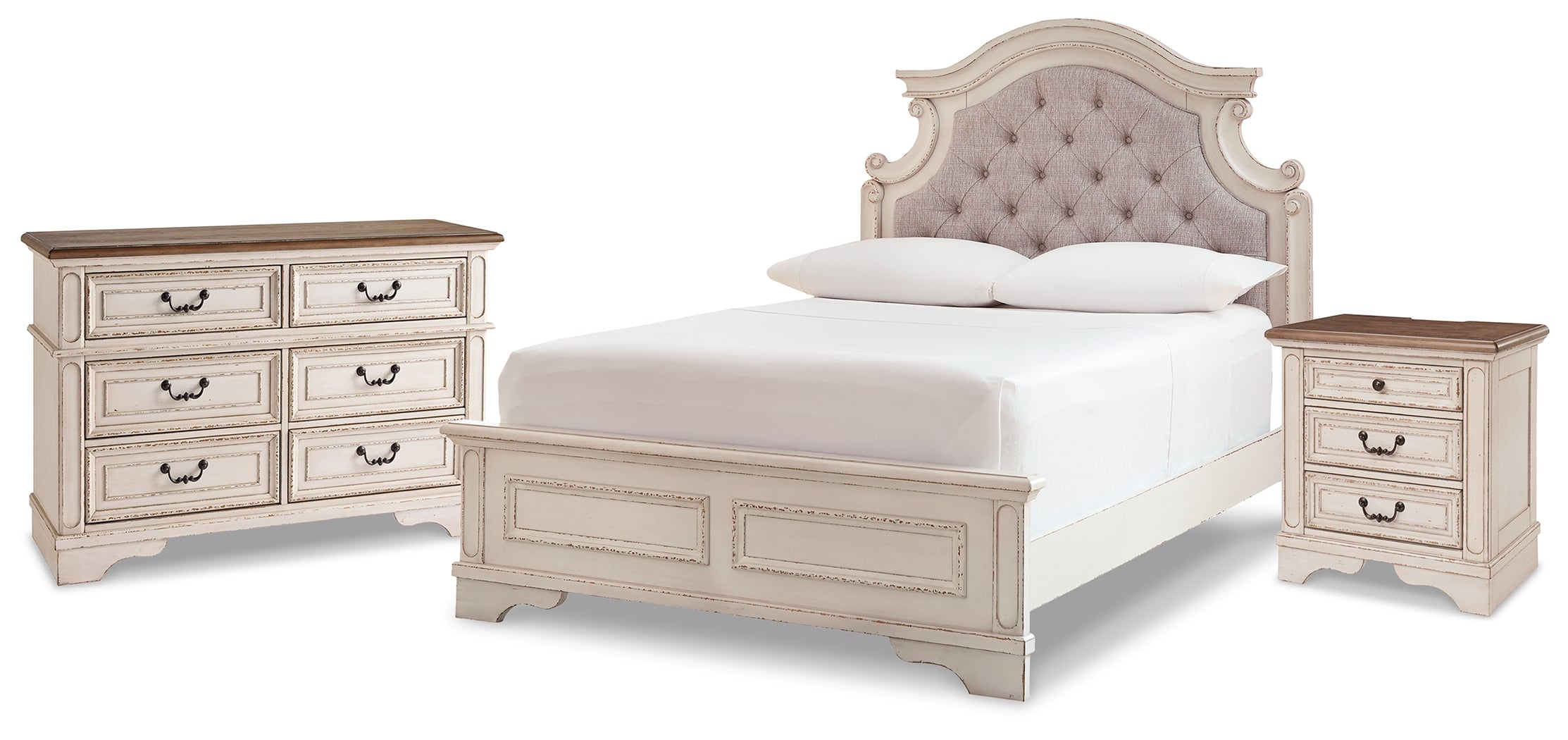 Homestyle Furniture - Ashley Furniture - Realyn Full Panel Bed, Dresser and Nightstand - Full Panel Bed, Dresser and Nightstand - B743B26