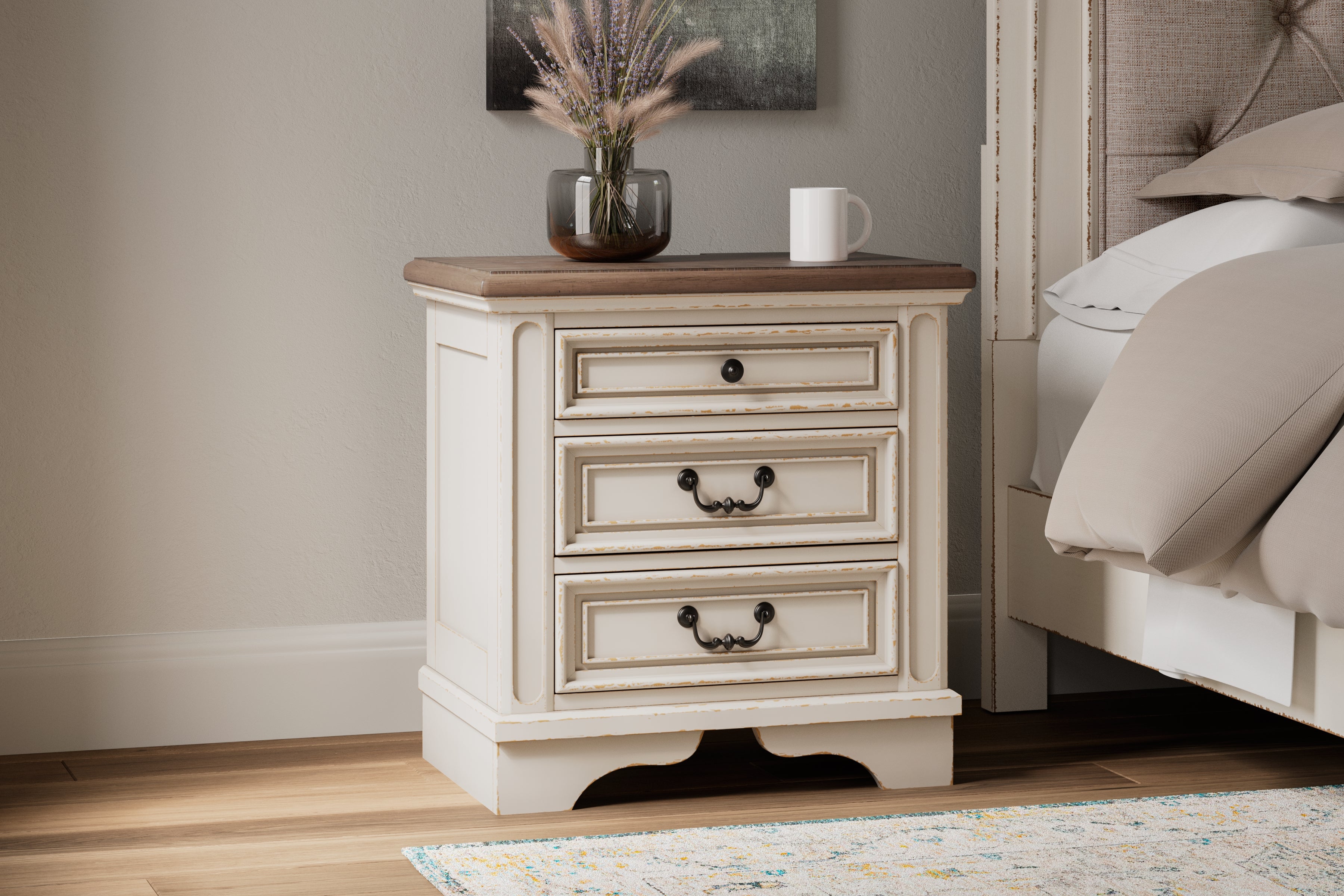 Homestyle Furniture - Ashley Furniture - Realyn Nightstand - Three Drawer Night Stand - B743-93