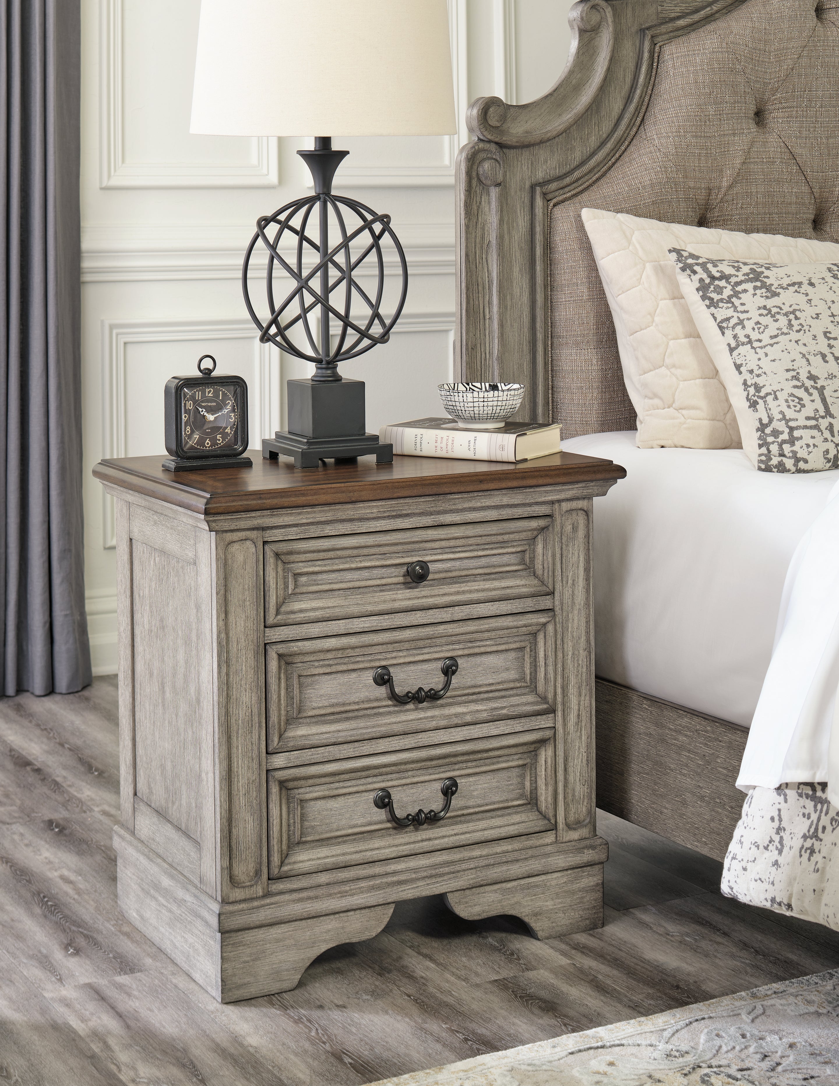 Homestyle Furniture - Ashley Furniture - Lodenbay Nightstand - Three Drawer Night Stand - B751-93