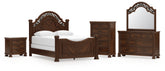 Homestyle Furniture - Ashley Furniture - Lavinton Queen Poster Bed, Dresser, Mirror, Chest and Nightstand - Queen Poster Bed, Dresser, Mirror, Chest and Nightstand - B764B14