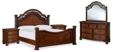 Homestyle Furniture - Ashley Furniture - Lavinton King Poster Bed, Dresser, Mirror and Nightstand - King Poster Bed, Dresser, Mirror and Nightstand - B764B17