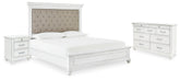 Homestyle Furniture - Ashley Furniture - Kanwyn Queen Upholstered Panel Bed, Dresser, and Nightstand - Queen Upholstered Panel Bed, Dresser, and Nightstand - B777B17