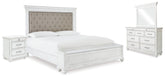 Homestyle Furniture - Ashley Furniture - Kanwyn King Upholstered Storage Bed, Dresser, Mirror and Nightstand - King Upholstered Storage Bed, Dresser, Mirror and Nightstand - B777B25