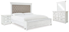 Homestyle Furniture - Ashley Furniture - Kanwyn King Upholstered Storage Bed, Dresser, Mirror and Nightstand - King Upholstered Storage Bed, Dresser, Mirror and Nightstand - B777B25