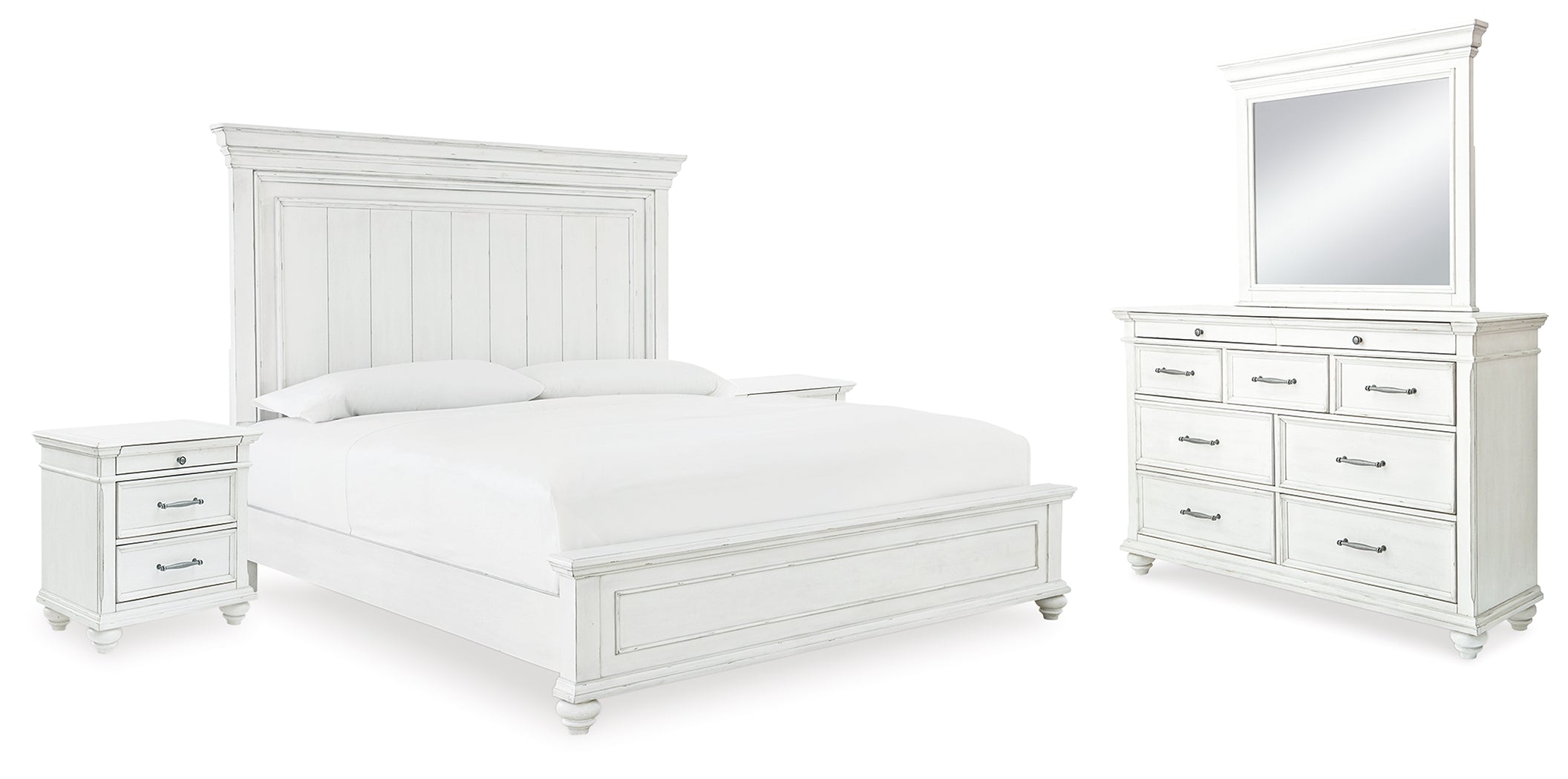 Homestyle Furniture - Ashley Furniture - Kanwyn Queen Panel Bed, Dresser, Mirror and 2 Nightstands - Queen Panel Bed, Dresser, Mirror and 2 Nightstands - B777B28