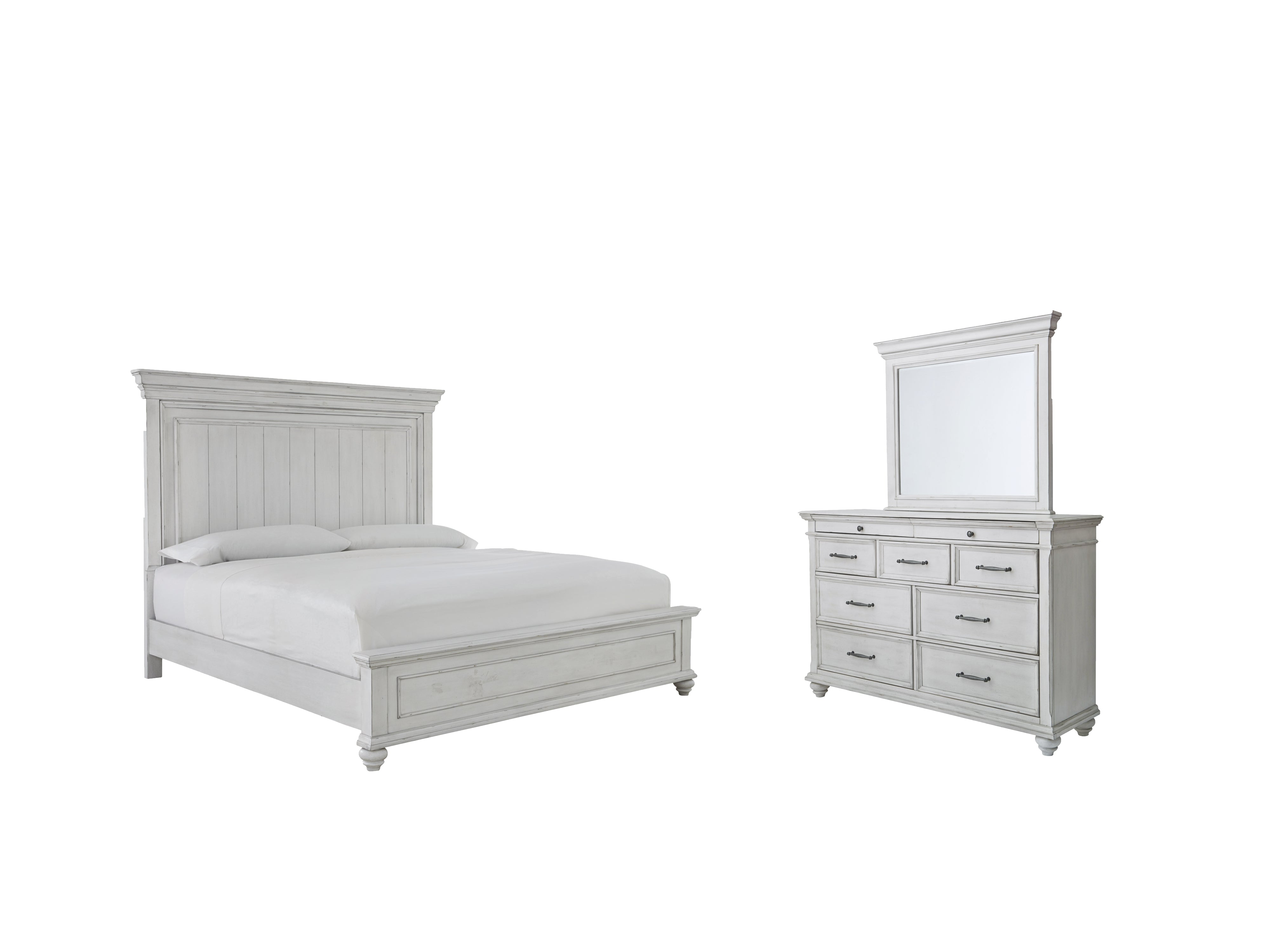 Homestyle Furniture - Ashley Furniture - Kanwyn King Panel Bed, Dresser and Mirror - King Panel Bed, Dresser and Mirror - B777B26