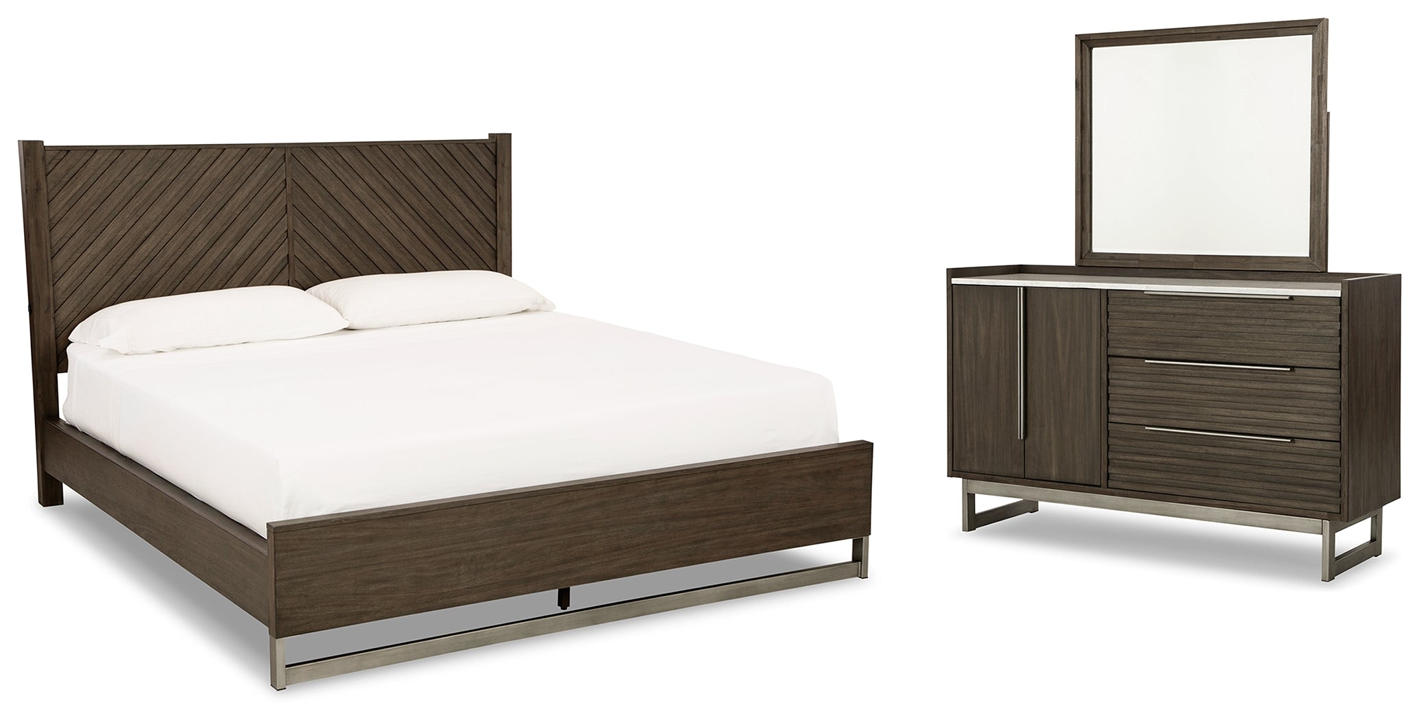 Homestyle Furniture - Ashley Furniture - Arkenton King Panel Bed, Dresser and Mirror - King Panel Bed, Dresser and Mirror - B786B8