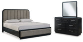 Homestyle Furniture - Ashley Furniture - Rowanbeck California King Upholstered Panel Bed, Dresser and Mirror - California King Upholstered Panel Bed, Dresser and Mirror - B821B7