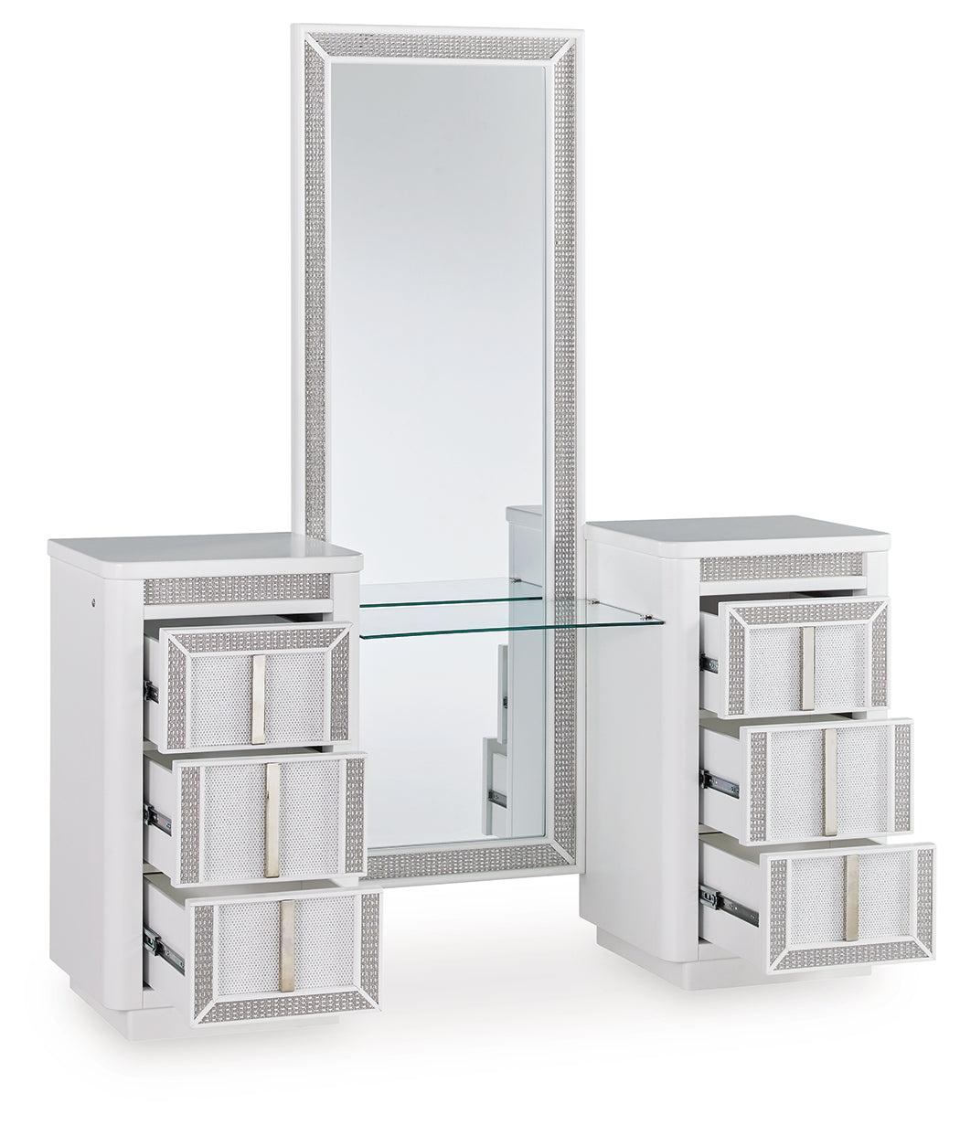 Homestyle Furniture - Ashley Furniture - Chalanna Vanity with Mirror - Vanity with Mirror - B822B7