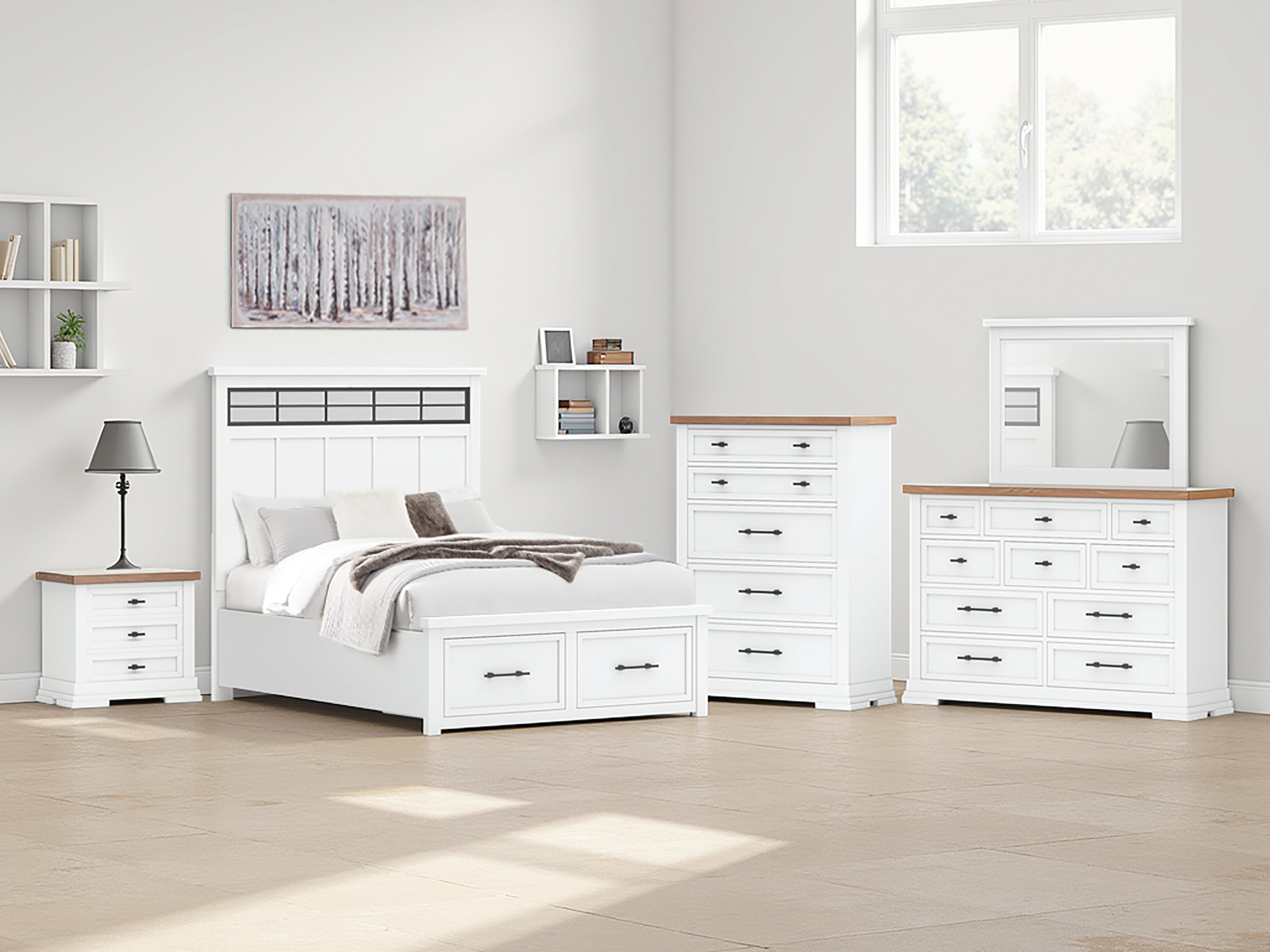 Homestyle Furniture - Ashley Furniture - Ashbryn Queen Panel Storage Bed - Queen Panel Storage Bed - B844B2