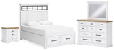 Homestyle Furniture - Ashley Furniture - Ashbryn Queen Storage Bed, Dresser, Mirror and Nightstand - Queen Storage Bed, Dresser, Mirror and Nightstand - B844B8