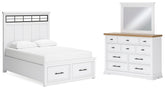 Homestyle Furniture - Ashley Furniture - Ashbryn Queen Panel Storage Bed, Dresser and Mirror - Queen Panel Storage Bed, Dresser and Mirror - B844B3