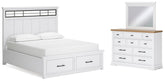 Homestyle Furniture - Ashley Furniture - Ashbryn California King Panel Storage Bed, Dresser and Mirror - California King Panel Storage Bed, Dresser and Mirror - B844B7