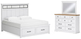 Homestyle Furniture - Ashley Furniture - Ashbryn King Panel Storage Bed, Dresser and Mirror - King Panel Storage Bed, Dresser and Mirror - B844B6