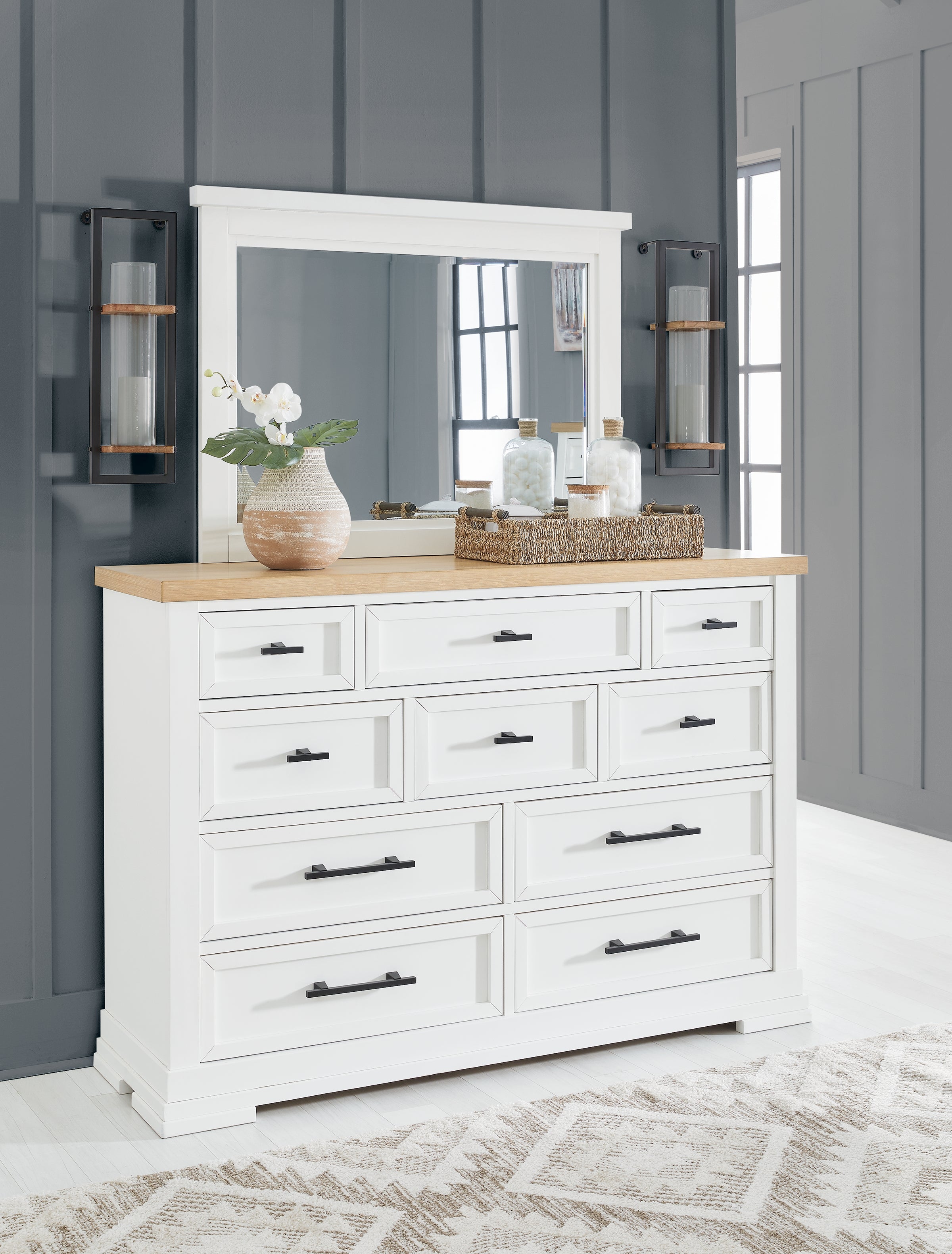 Homestyle Furniture - Ashley Furniture - Ashbryn Dresser and Mirror - Dresser and Mirror - B844B1
