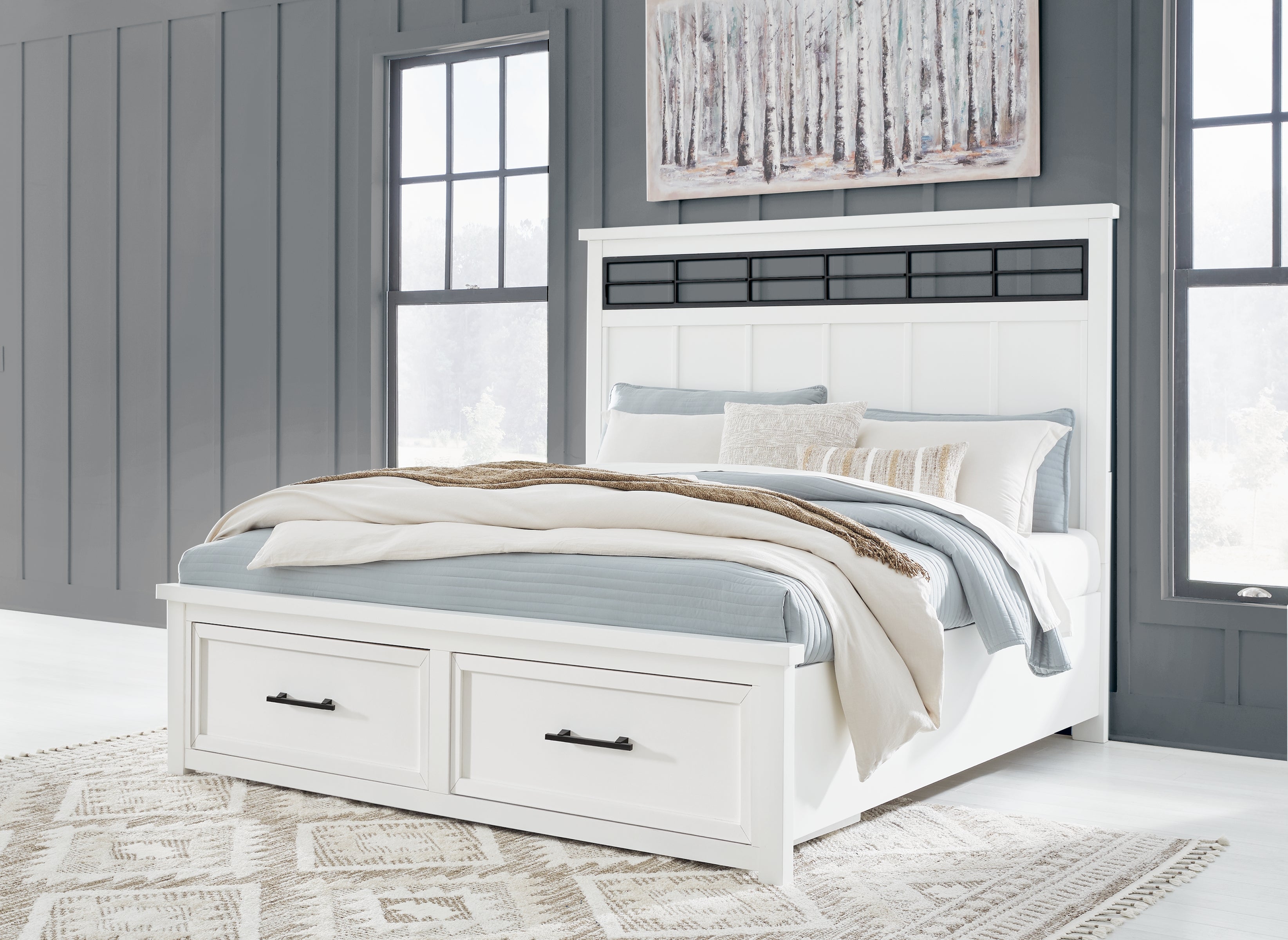 Homestyle Furniture - Ashley Furniture - Ashbryn King Panel Storage Bed - King Panel Storage Bed - B844B4