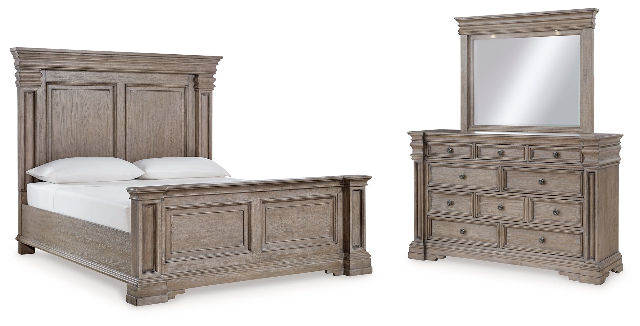 Homestyle Furniture - Ashley Furniture - Blairhurst California King Panel Bed, Dresser and Mirror - California King Panel Bed, Dresser and Mirror - B916B7