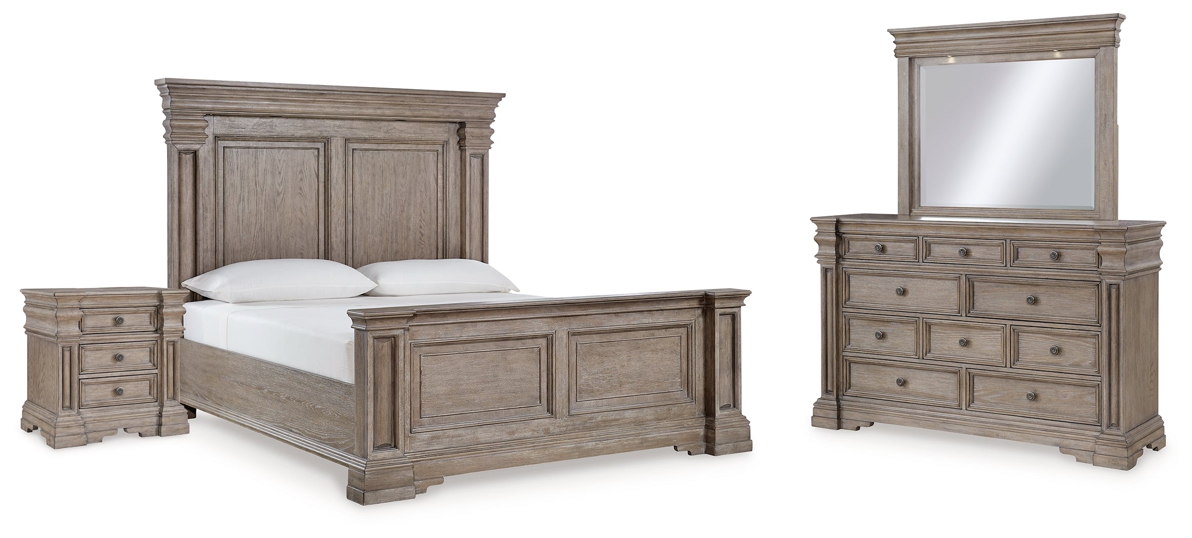 Homestyle Furniture - Ashley Furniture - Blairhurst King Panel Bed, Dresser, Mirror and Nightstand - King Panel Bed, Dresser, Mirror and Nightstand - B916B9