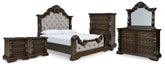 Homestyle Furniture - Ashley Furniture - Maylee King Upholstered Bed, Dresser, Mirror, Chest and 2 Nightstands - King Upholstered Bed, Dresser, Mirror, Chest and 2 Nightstands - B947B13