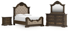 Homestyle Furniture - Ashley Furniture - Maylee Queen Upholstered Panel Bed, Dresser, Mirror and Nightstand - Queen Upholstered Panel Bed, Dresser, Mirror and Nightstand - B947B18
