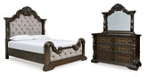 Homestyle Furniture - Ashley Furniture - Maylee Queen Upholstered Bed, Dresser and Mirror - Queen Upholstered Bed, Dresser and Mirror - B947B3