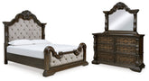 Homestyle Furniture - Ashley Furniture - Maylee California King Upholstered Bed, Dresser and Mirror - California King Upholstered Bed, Dresser and Mirror - B947B7