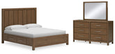 Homestyle Furniture - Ashley Furniture - Cabalynn California King Panel Bed with Storage, Dresser and Mirror - California King Panel Bed with Storage, Dresser and Mirror - B974B13