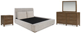 Homestyle Furniture - Ashley Furniture - Cabalynn King Upholstered Bed, Dresser, Mirror and Nightstand - King Upholstered Bed, Dresser, Mirror and Nightstand - B974B14