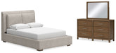 Homestyle Furniture - Ashley Furniture - Cabalynn Queen Upholstered Bed, Dresser and Mirror - Queen Upholstered Bed, Dresser and Mirror - B974B3