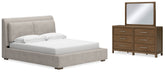 Homestyle Furniture - Ashley Furniture - Cabalynn California King Upholstered Bed, Dresser and Mirror - California King Upholstered Bed, Dresser and Mirror - B974B11