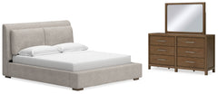 Homestyle Furniture - Ashley Furniture - Cabalynn California King Upholstered Bed, Dresser and Mirror - California King Upholstered Bed, Dresser and Mirror - B974B11