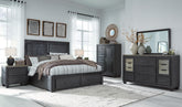 Homestyle Furniture - Ashley Furniture - Foyland Cal King Panel Storage Bed, Dresser, Mirror, Chest and Nightstand - Cal King Panel Storage Bed, Dresser, Mirror, Chest and Nightstand - B989B6