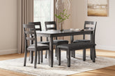 Homestyle Furniture - Ashley Furniture - Bridson Dining Table and Chairs with Bench (Set of 6) - RECT DRM Table Set (6/CN) - D383-325