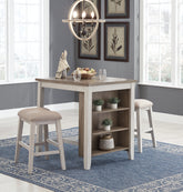 Homestyle Furniture - Ashley Furniture - Skempton Counter Height Dining Table and Bar Stools (Set of 3) - RECT DRM Counter TBL Set(3/CN) - D394-113