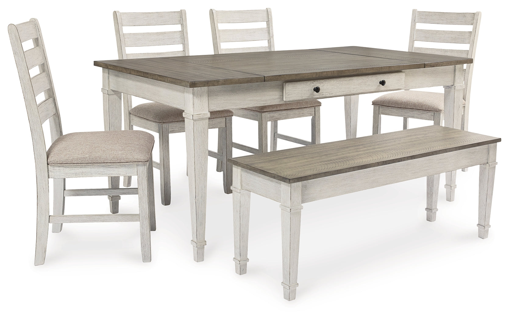 Homestyle Furniture - Ashley Furniture - Skempton Dining Table, 4 Chairs, and Bench - Dining Table, 4 Chairs, and Bench - D394D5