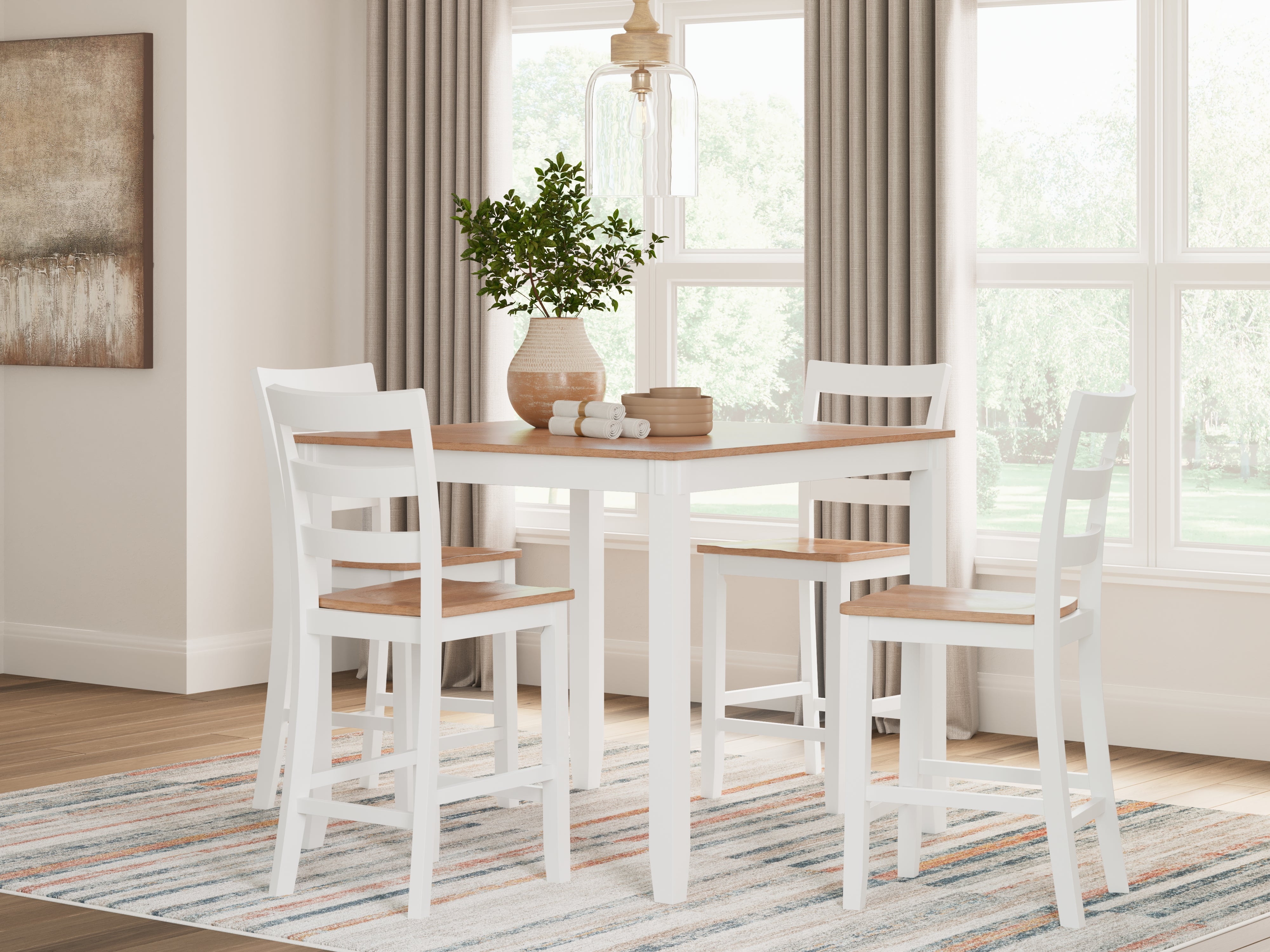 Homestyle Furniture - Ashley Furniture - Gesthaven Counter Height Dining Table and 4 Barstools (Set of 5) - DRM Counter Table Set (5/CN) - D398-223