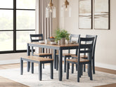 Homestyle Furniture - Ashley Furniture - Gesthaven Dining Table with 4 Chairs and Bench (Set of 6) - Dining Room Table Set (6/CN) - D399-325