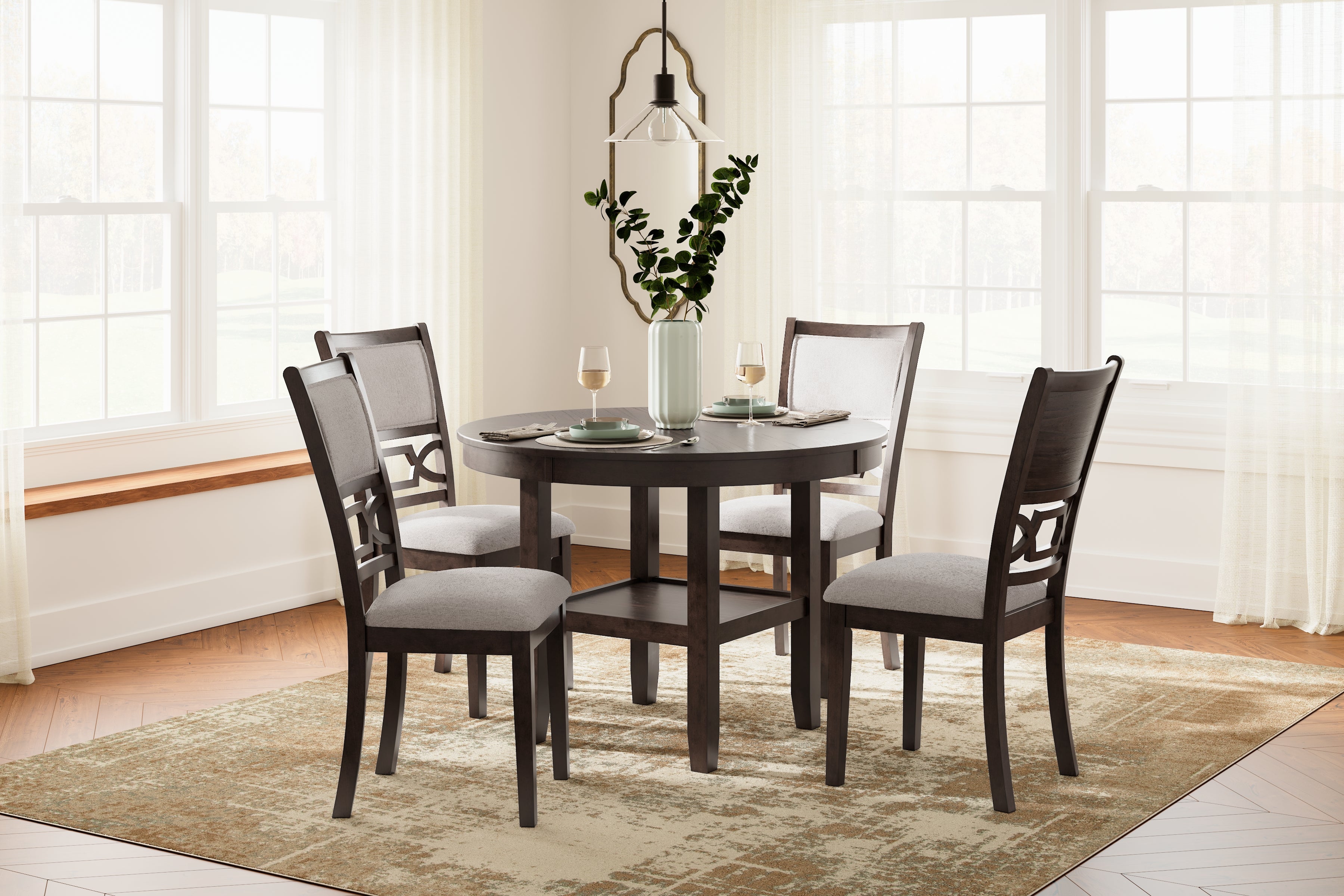Homestyle Furniture - Ashley Furniture - Langwest Dining Table and 4 Chairs (Set of 5) - Dining Room Table Set (5/CN) - D422-225
