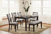 Homestyle Furniture - Ashley Furniture - Langwest Dining Table and 4 Chairs and Bench (Set of 6) - Dining Room Table Set (6/CN) - D422-325