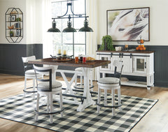 Homestyle Furniture - Ashley Furniture - Valebeck Counter Height Dining Table, 4 Barstools and Server - Counter Height Dining Table, 4 Barstools and Server - D546D15