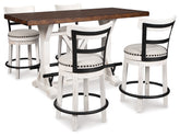 Homestyle Furniture - Ashley Furniture - Valebeck Counter Height Dining Table and 4 Barstools - Counter Height Dining Table and 4 Barstools - D546D4