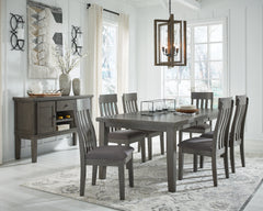 Homestyle Furniture - Ashley Furniture - Hallanden Dining Table, 6 Chairs and Server - Dining Table, 6 Chairs and Server - D589D5