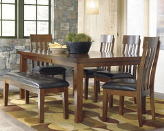 Homestyle Furniture - Ashley Furniture - Ralene Dining Table and 4 Chairs and Bench - Dining Table and 4 Chairs and Bench - D594D2