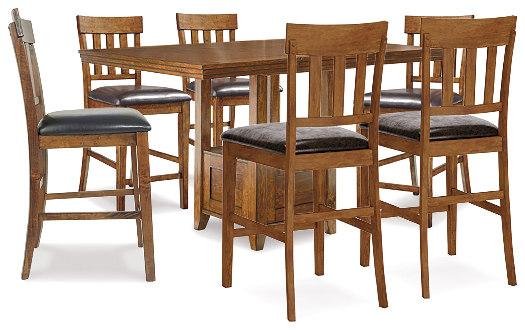 Homestyle Furniture - Ashley Furniture - Ralene Counter Height Dining Table and 6 Barstools - Counter Height Dining Table and 6 Barstools - D594D5