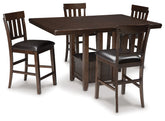 Homestyle Furniture - Ashley Furniture - Haddigan Counter Height Dining Table with 4 Barstools - Counter Height Dining Table with 4 Barstools - D596D5