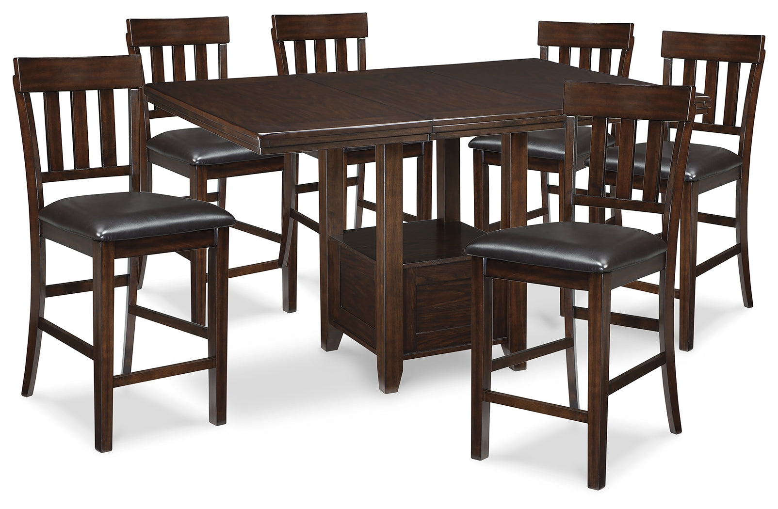 Homestyle Furniture - Ashley Furniture - Haddigan Counter Height Dining Table and 6 Barstools - Counter Height Dining Table and 6 Barstools - D596D7