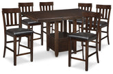 Homestyle Furniture - Ashley Furniture - Haddigan Counter Height Dining Table and 6 Barstools - Counter Height Dining Table and 6 Barstools - D596D7