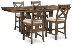 Homestyle Furniture - Ashley Furniture - Moriville Counter Height Dining Table and 4 Barstools - Counter Height Dining Table and 4 Barstools - D631D1