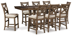 Homestyle Furniture - Ashley Furniture - Moriville Counter Height Extension Table and 8 Barstools - Counter Height Extension Table and 8 Barstools - D631D12